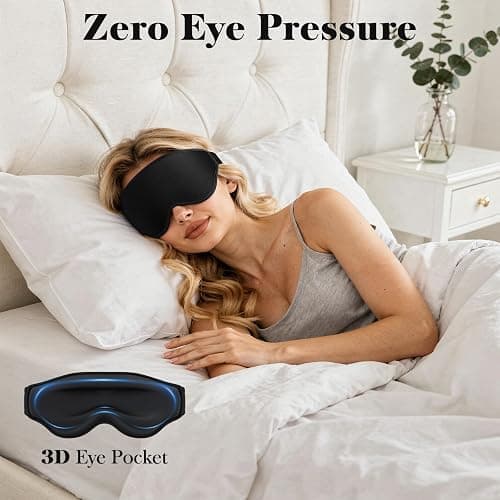 Fygrip 3D Eye Mask Sleep Mask for Men & Women, Black | 100% Pressure-Free & Light Block-Out Eye Mask for Sleep with Easy Adjustable Strap, Night Eye Cover for Travel thumbnail 3