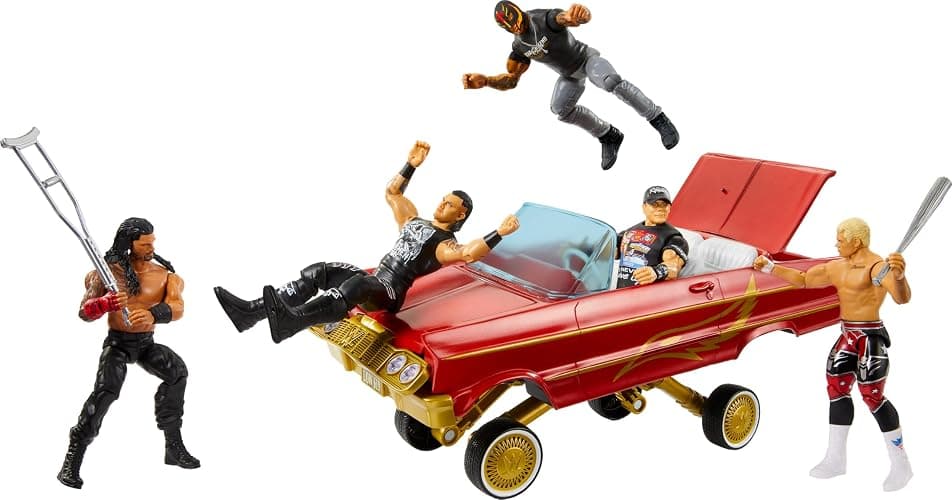 Mattel WWE Action Figure & Toy Vehicle Set, Rey Mysterio Main Event Figure & Lucha Low Rider Car with Launching Action & Hydraulics (Amazon Exclusive) thumbnail 5