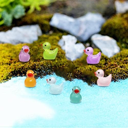 IEUHDKWL Mini Resin Ducks Luminous 16 Colors Tiny Ducks Miniature Duck Glow in The Dark Hide Glow in The Dark Miniature Figures for Micro Landscape Aquarium Party Decor (128PCS) thumbnail 4