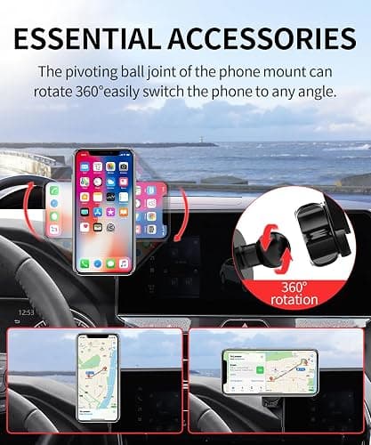 MaserWeller Car Phone Holder for 2021-2024 Toyota Venza Accessories, 12.3-Inch Screen Fixed Clip, 360 Rotation Phone Mount, Compatible with MagSafe, Cell Phone Holder That Does Not Affect Air Vent thumbnail 3