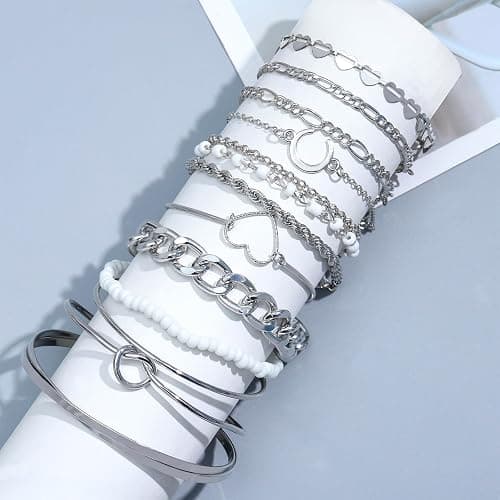 NEWITIN 49 Pieces Gold Jewelry Set for Women Fashion Costume Jewelry Gold Plated Necklace Bracelet Ring Earrings Set for Women thumbnail 2