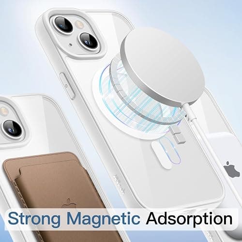 JETech Coque Magnétique pour iPhone 13 6,1 Pouces Compatible avec MagSafe, Étui Housse Antichoc Bumper, Cadre en TPU Mat de Couleur Unie, Dos Transparent Anti-Rayures (Lumière Stellaire) thumbnail 4