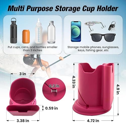 Eudaemiles Kayak Cup Holder, Cup Paddle Board, Paddle Board Accessories Surfboards, Canoes and Kayak Accessories for Types of Cup Bottle Drink thumbnail 3