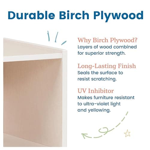 ECR4Kids Streamline Single-Sided Book Display with Storage, Classroom Bookshelf, White Wash - White Wash thumbnail 7