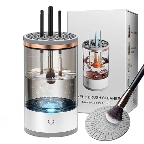 Beauty Swirl Cosmetic Brush Cleaner, Makeup Brush Cleaner, The Cozy Luna Brush Cleaner, Electric Makeup Brush Cleaner Machine for Deep Cleaning All Size Makeup Brus (1PC Transparent) - Image 1