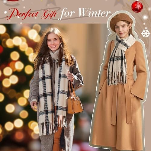 Trifabricy Winter Scarfs for Women, Long Blanket Scarf, Fashion Soft Taseel Plaid Scarf, Chunky Oversized Shawls and Wraps thumbnail 7