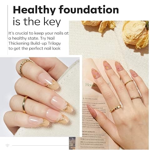 modelones Builder Nail Gel with Gel Top and Base Coat, 3Pcs Gel Nail Kit for Nail Thickening Apex Building Nail Extension Rhinestone Gel Nail Glue, LED Nail Lamp Cured thumbnail 5