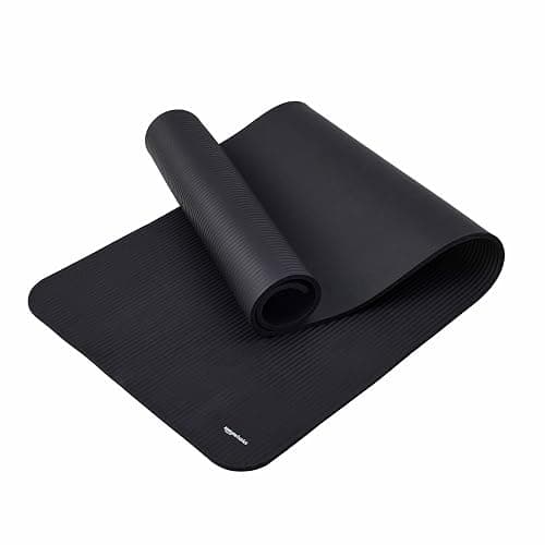 Amazon Basics Yogamatte, rutschfest, extra dick, Pilates-Gymnastikmatte, 183 x 61 x 1 cm, Schwarz thumbnail 6