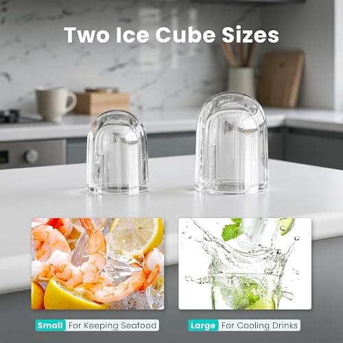 OLIXIS Nugget Ice Maker Machine, 26lbs in 24Hrs, 9 Ice Cubes in 6 Mins,Auto-Cleaning Portable Ice Maker with Basket and Scoop, Countertop Ice Maker for Home/Kitchen/Camping/RV, White - White thumbnail 5
