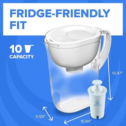 Brita Water Pitcher, Everyday Elite Filter, Removes 99% of Lead, Includes 1 Filter, 10-Cup Capacity, White thumbnail 7