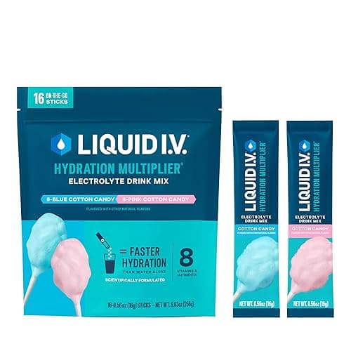 Liquid I.V.® Hydration Multiplier - Cotton Candy | Electrolyte Powder Drink Mix | 1 Pack (16 Servings) - Cotton Candy
