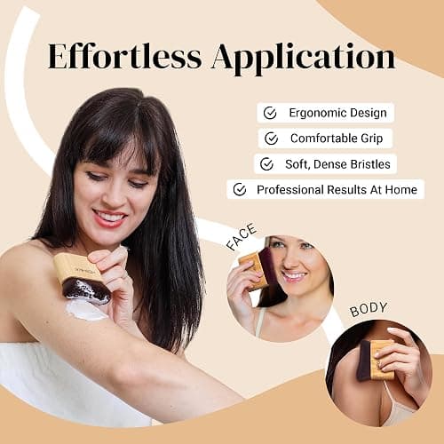 Keshima Self Tanner Brush, Large Tanning Brush for Face and Body, Kabuki Tan Applicator for Smooth and Even Coverage thumbnail 4