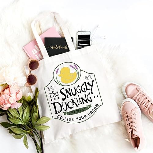 WZJHCL Tangled Inspired Tote Bag Snuggly Duckling Tote Shopping Bag Live Your Dream Reusable Grocery Tote Bag Rapunzel Gift (Duckling Tote Bag) thumbnail 6