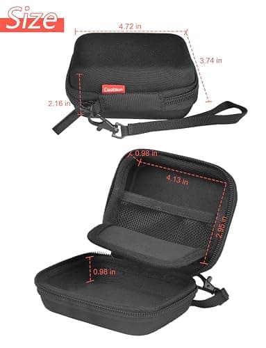 Cwatcun Carrying & Protective Case for Digital Camera, Small Camera Pouch for AbergBest 2.7" LCD Kodak Pixpro/Canon PowerShot ELPH 180/190 / DSCW830 Travel Cameras, Waterproof Shockproof Case - Black thumbnail 6