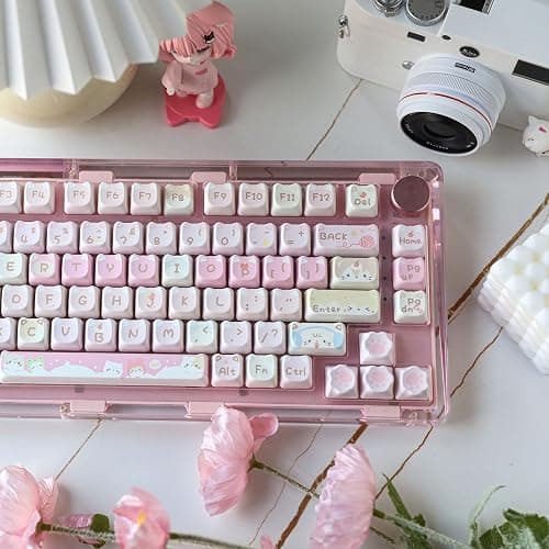 KiiBoom x Maorbeng Meow Meow Squad Keycaps Set, Dye-Sublimation PBT, Mao Profile, 142 Keys Custom Keycaps for ANSI Layout, MX Switches Mechanical Gaming Keyboard thumbnail 2