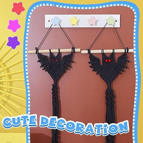 Suzile 2 Pcs Wall Mounted Kids Coat Rack Cute Kids Wall Hooks Backpack Hanger for Towels Hats Bedroom Playroom Bathroom Classroom Room Decor(Star Style,14 x 2.3 x 1.5 Inch) thumbnail 6