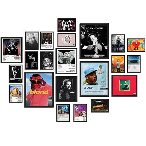 Album Cover Posters, Hip-Hop Rap R&B Room Poster Decor for Bedroom, Living Room, Dorm, Aesthetic Music Wall Collage Kit, Christmas Gifts for Music Lovers (Set of 22) - Image 1