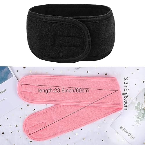 LADES Spa Facial Headband for Women – Soft Terry Cloth with Adjustable Hook and Loop, Comfortable & Secure Fit for Skincare, Makeup, Face Washing thumbnail 3