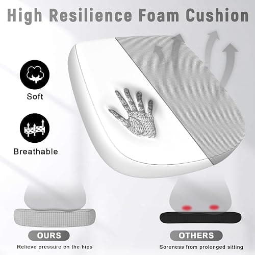 naspaluro Ergonomic Office Chair, Mid Back Desk Chairs with Adjustable Height, Swivel Chair with Flip-Up Arms and Lumbar Support, Breathable Mesh Computer Chair for Home/Study/Working, Grey thumbnail 7