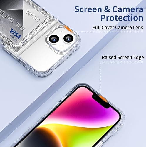ACANDYA for iPhone 14 Case Wallet iPhone 13 Case Clear with Credit Card Holder ID Card Slot Heavy Duty Protection Shockproof Anti-Scratch Cover for Women Men for iPhone 14/13 6.1 inch Transparent thumbnail 5