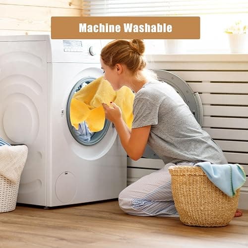 SEMAXE Yellow Bath Towel Set, 100% Cotton Absorbent Bathroom Towels with Hanging Loops, 8 Piece Towel Set Include 2 Bath Towels, 2 Hand Towels, 4 Washcloths thumbnail 9