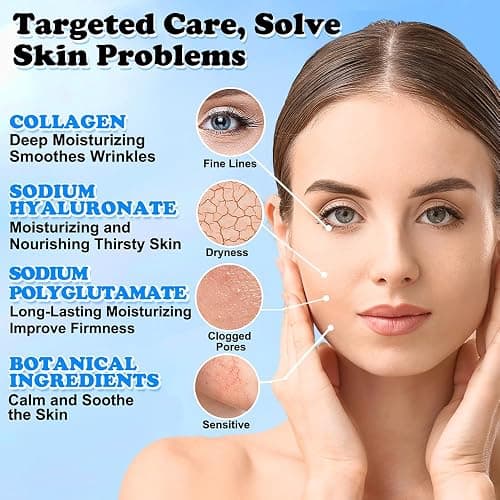 MISSEDSEN Collagen Face Mask with Hyaluronic Acid, Vitamin E Oil for Skin Care Hydrating, Moisturizing, Brightening & Anti Aging Face Masks Skincare for Oil, Dry, Acne, Sensitive All Skin Types 25PCS thumbnail 7