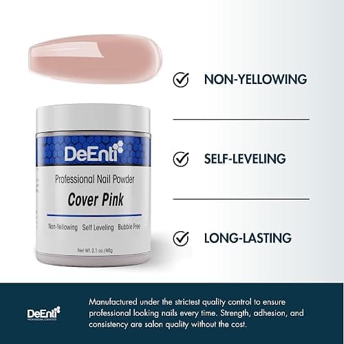 DeEnti Acrylic Nail Powder - 2oz Cover Pink|Professional Grade, Bubble-Free Acrylic Powder for Nails | Long-Lasting, Chip-Resistant Nail Acrylic Powder for Carving, Extensions & Fake Nails thumbnail 3