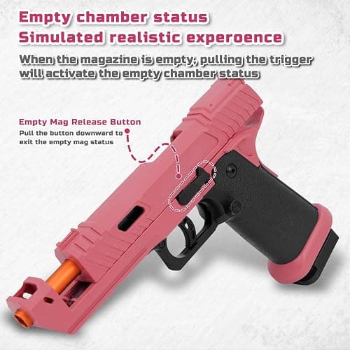 Soft Bullet Toy Gun Shell Ejecting with 120 Bullets, Rapid-fire Realistic Toy Gun for Boys, Shooting Game Toy Pistol Model Gun, Christmas Birthday Gifts for Boys Girls Age 6+ (Red) thumbnail 5