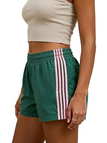 MakeMeChic Women's Striped Summer Shorts Workout Running Shorts Mini Micro Sweat Track Shorts Gym Athletic Wear thumbnail 2