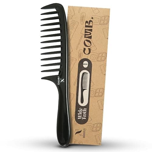 Nimxy Black Wide Tooth Comb for Curls 1 Pc - Curl Comb with Comfortable Handle for Detangling Medium to Long Wet and Wavy Hair - hairdressing & Styling - Image 1