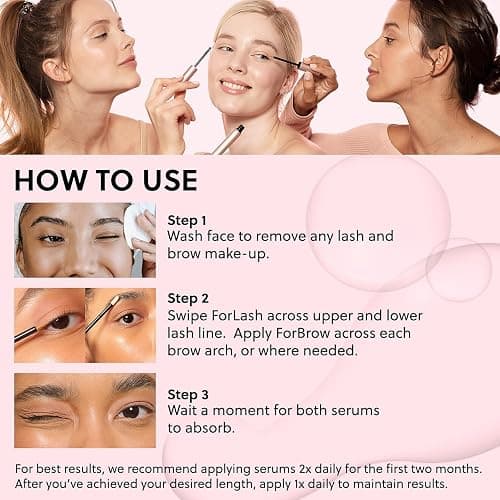 Lash & Brow Growth Bundle – Hormone-Free Enhancer for Longer Lashes & Fuller Brows – Vegan, Natural & Gentle Serum Duo for 24/7 Nourishment & Strengthening [2x 0.10 fl. oz / 3ml] thumbnail 3