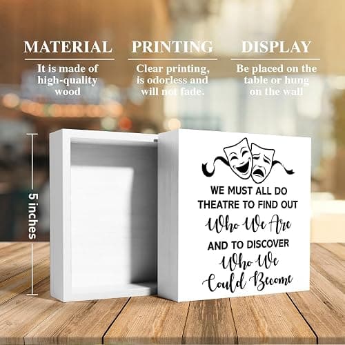 Theater Gifts Musical Theatre Gifts for Theater Lover Actor Actress Director Performers Home Office Room Desk Decor Wooden Box Sign thumbnail 3