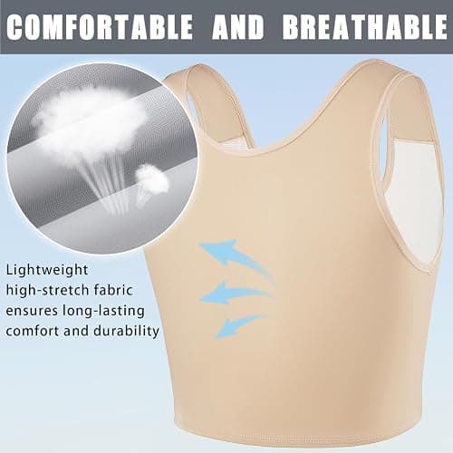XUJI Transgender FTM Breathable Half Chest Binder thumbnail 2