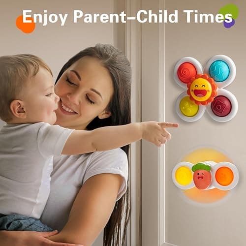 3PCS Suction Cup Spinner Toys for 1-2 Year Old Boys Spinning Toys Sensory Toys for Toddlers 1-3 Gifts for 1 Year Old Girls thumbnail 4