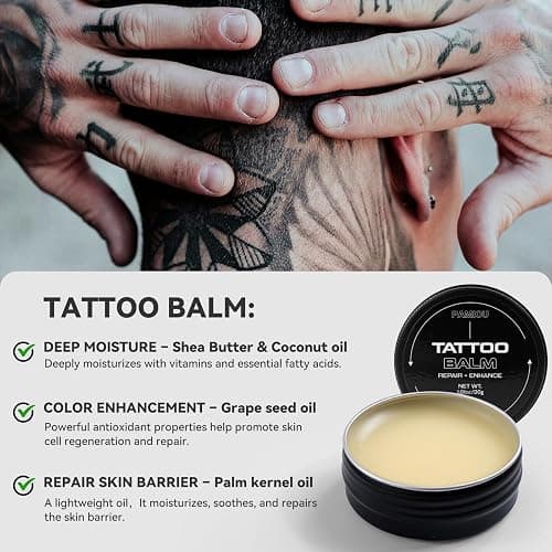 Pamiou Tattoo Aftercare 3 In 1 Set For New Tattoos, Include Tattoo Balm, Tattoo Lotion and Tattoo Soap, Quick Healing, Soothing, Naturally-Derived, Petroleum-Free, Fragrance Free (3 Piece Set) thumbnail 3