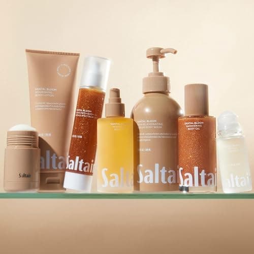 Saltair Body Oil. Luxurious Santal Bloom After Shower and Bath Oil Moisturizer for Women and Men. Botanical, Non-Greasy, and Well-Absorbing Lotion for Hydrating Dry Skin. 4oz Pump Bottle thumbnail 4