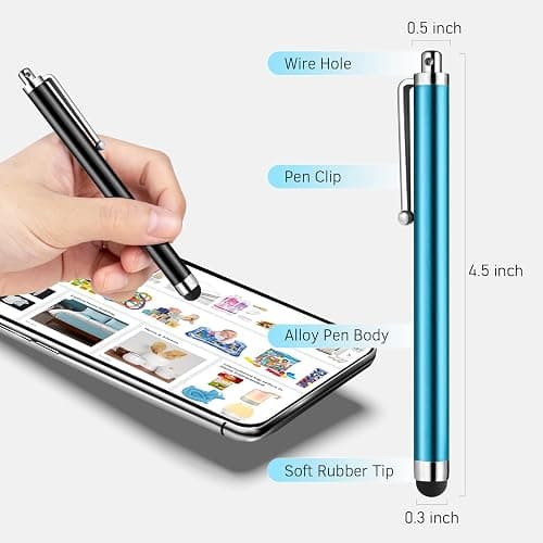 Stylus Pens for Touch Screens, Abiarst High Precision Universal Stylus for iPad iPhone Tablets Samsung Galaxy All Capacitive Touch Screens (10-Pack) - 10-Pack thumbnail 4