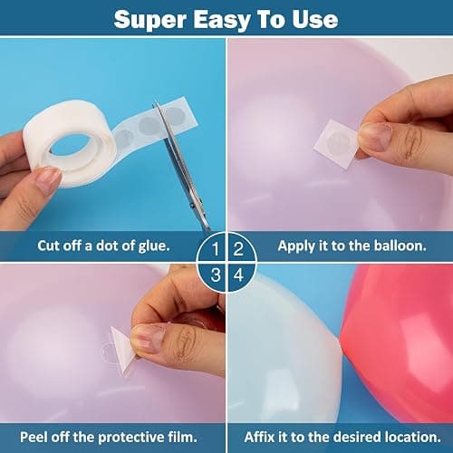 KICNIC Balloon Arch Strip Kit for Garland, 32.8 Feet Balloon Tape Strips and 200 Glue Point Dot Stickers for Party Wedding Birthday Baby Shower Graduation Decorations thumbnail 3