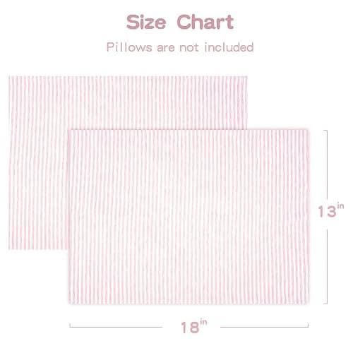 Zenssia Organic Cotton Toddler Pillowcase/Travel Pillowcase Pack of 2 Set 13x18 Inches with Envelope Closure - Soft & Breathable Baby Pillow Case Cover Pink Stripe thumbnail 3