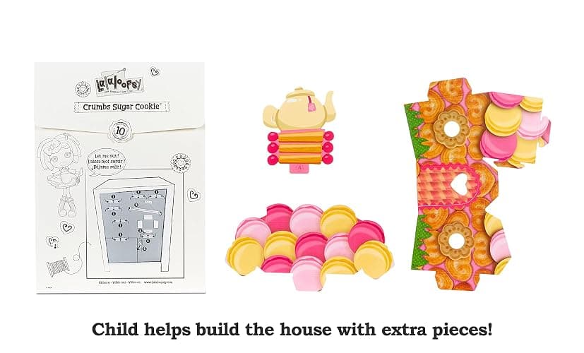 Lalaloopsy Doll- Crumbs Sugar Cookie & Pet Mouse, 13" Baker Doll with Pink Hair, Pink and Yellow Outfit & Accessories, Reusable House Playset- Gifts for Kids, Toys for Girls Ages 3 4 5+ to 103 thumbnail 4