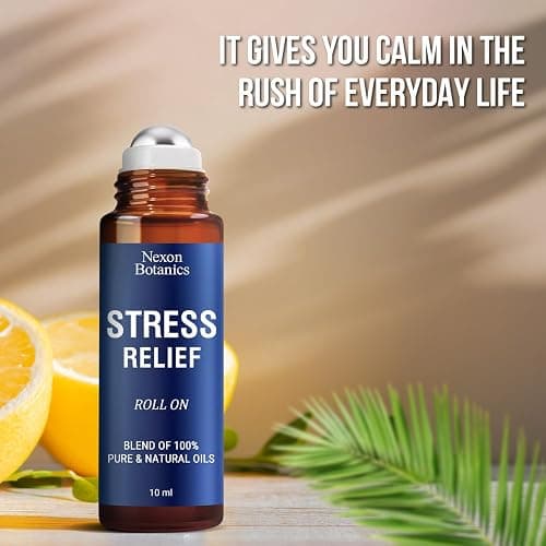 Stress Relief Essential Oil Roll-On 10 ml - Natural Stress Relief Blend with Lavender, Geranium & Frankincense Oils - Prediluted Roller for Calming Aromatherapy - Nexon Botanics thumbnail 6