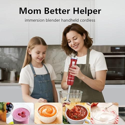 Liebe&Lecker Immersion Blender Handheld Cordless, 3 in 1 Cordless Hand Blender, 8 Speed Emulsion Blender Handheld with Whisk Milk Frother for Soup Smoothie thumbnail 7