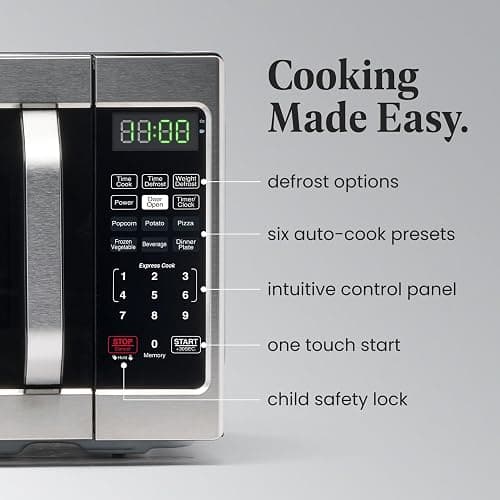 Farberware 0.7 Cu. Ft. Countertop Microwave Oven – 700 Watts Power, Auto Cook Settings, Defrost, Easy Clean and Child Safety Lock - Stainless thumbnail 5
