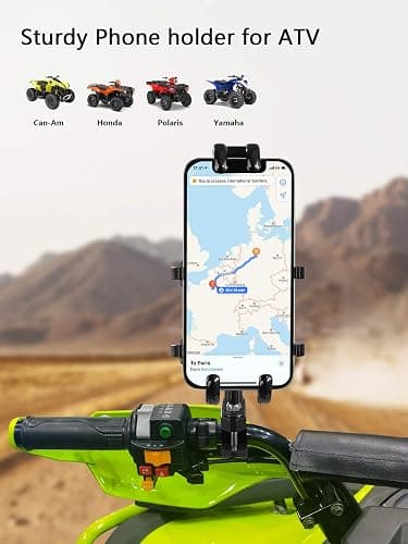 ZIDIYORUO ATV Phone Holder, Quad Phone Mount, 8 Clamps Holds 4.7-7.1" Phones, One Hand Operation Motorcycle Phone Clip for 7/8-9/8" Handlebar,Compatible with Yamaha Polaris Honda Can Am thumbnail 2