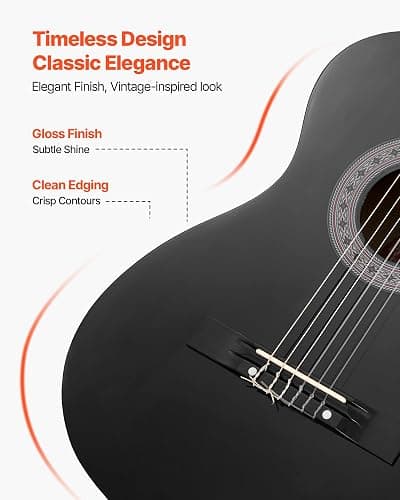 VEVOR Acoustic Guitar, Classical Guitar Starter Kit for Beginners, with Nylon Strings, Basswood Guitar, for Kids Adults Girls Boys Students thumbnail 5