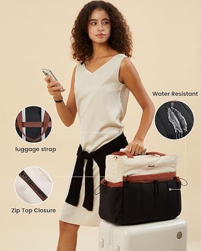 LOVEVOOK Puffer Bag for Women, Ultra-Lightweight Work Tote with Organized Compartments, 15.6/17.3“, Travel Carry-on & Gym Bag thumbnail 5