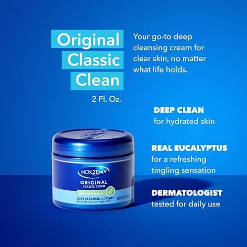 Noxzema Travel-Friendly Face Cleanser + Ultimate Clear Anti-Blemish Pads | Travel-Size Cream Cleanser + 90 Pads with 2% Salicylic Acid, Eucalyptus Tingle, Dermatologist-Tested thumbnail 3