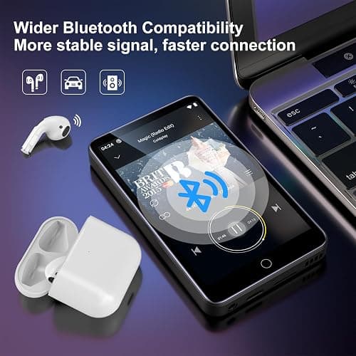 80GB MP3 Player with Bluetooth and WiFi, ZAQE 4" HD Full Touch Screen MP3 Player with Spotify, Amazon Music,YouTube,Pandora,Libby,Android MP4 Music Player for Kids (Black) thumbnail 8