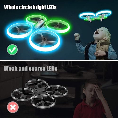 Q9s Drones for Kids,RC Drone with Altitude Hold and Headless Mode,Quadcopter with Blue&Green Light,Propeller Full Protect,2 Batteries and Remote Control,Easy to fly Kids Gifts Toys for Boys and Girls thumbnail 6