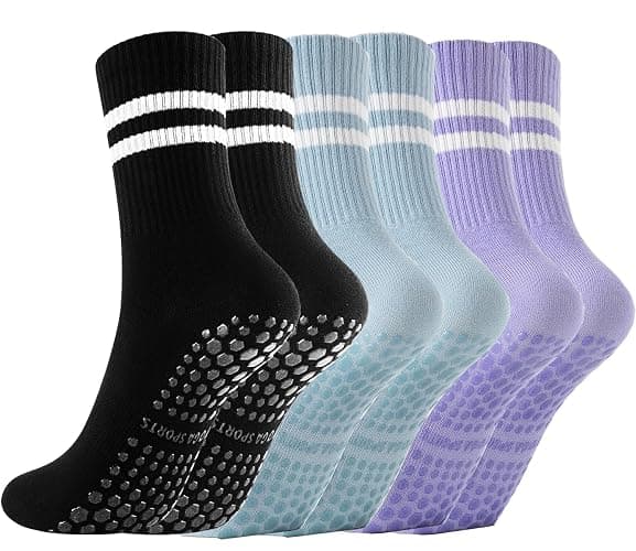 Gendewiner Non Slip Yoga Grip Pilates Socks for Women&Men Anti Slipper Grippy Socks for Ballet, Hospital, Dance, Trampoline - Image 1